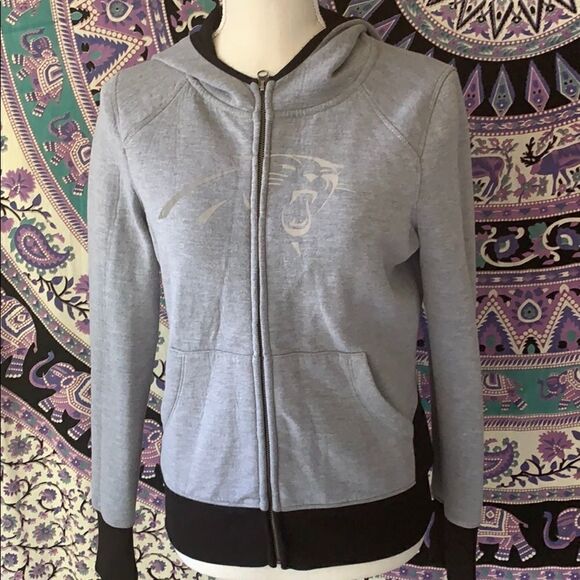 Panthers Grey Reflective Logo Zip Up Hoodie - Size Small - Picture 6 of 9